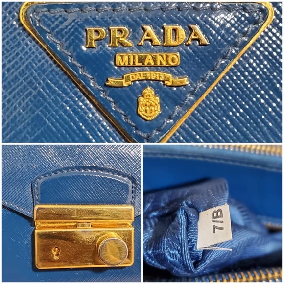 Authentic Prada Saffiano Patent Leather Front Pocket Double Zip Lux Tote - Picture 6 of 11